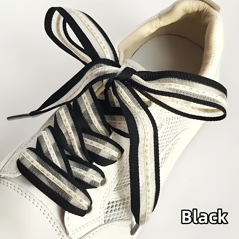 TEMU A Pair Of Shoelaces - Fishnet Edge Shoelaces, Sturdy And Durable, Beautiful And Attractive, Length 47.28 Inches