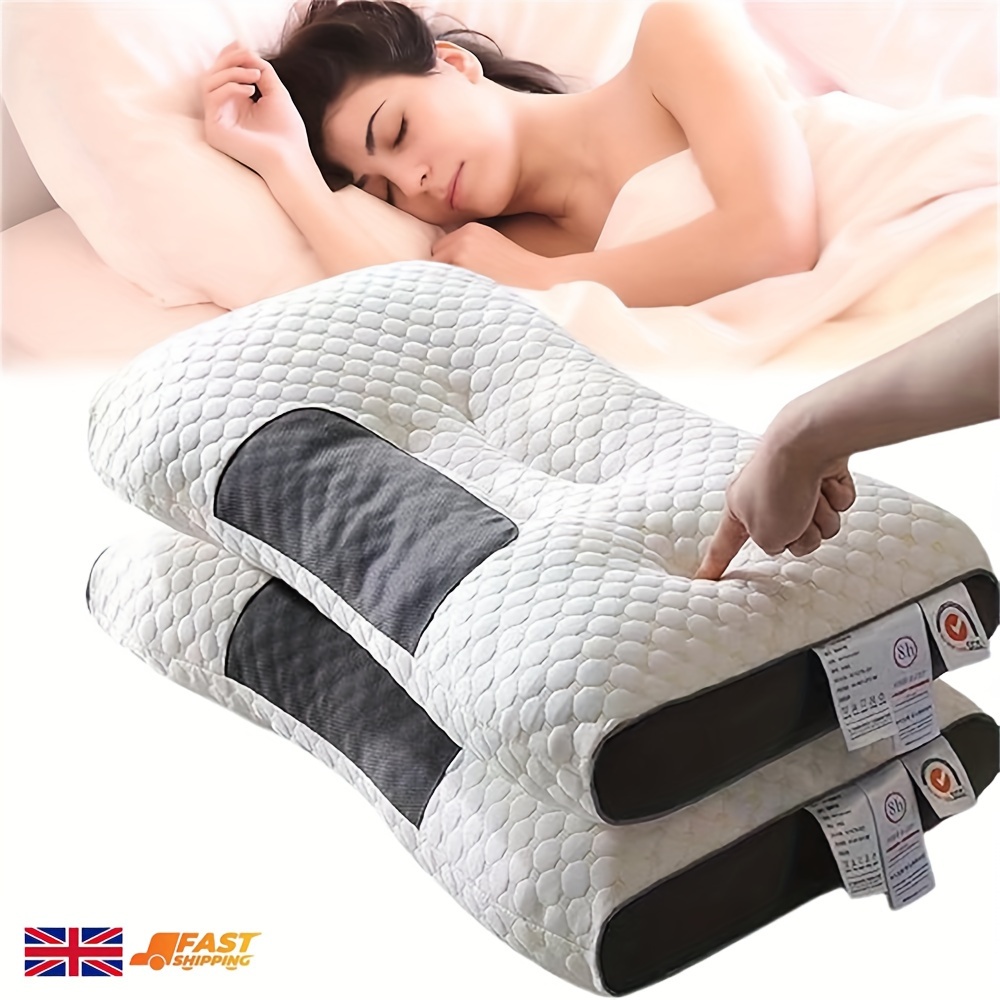 TEMU 2pcs Bed Pillows Ergonomic Pillows For Side Sleepers Comfortable Neck Support, Side Sleeper Pillows For Sleeping, Pillow Side Sleeper, Stomach