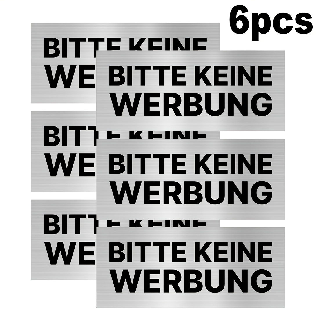 Image of Set Of 6, Non-advertising Mailbox Stickers, Measuring 2.76x1.18 Inches, Made Of Brushed Silvery Sun-resistant Material, Suitable For Home And Outdoor Yard Mailboxes, Without Advertisements