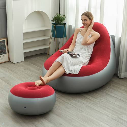 indoor inflatable air sofa couch indoor inflatable lounge chair for living room bedroom reading room office balcony outdoor travel camping picnic sofa flocking lazy couch
