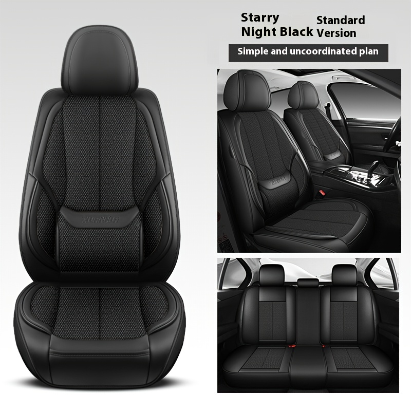 TEMU 5 New Luxury Linen Car Seat Covers - 360-degree Full Coverage For - Soft And Comfortable - Durable And Easy To Clean - Ergonomically Designed
