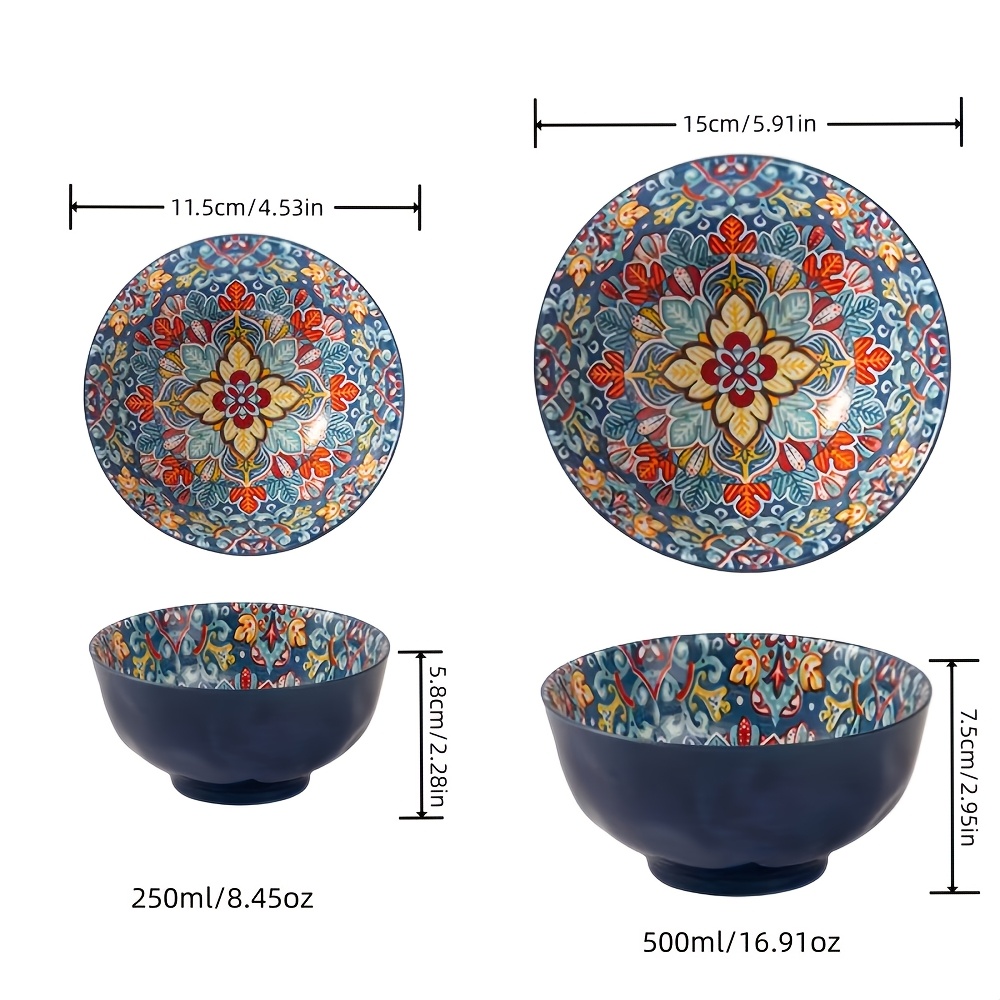 Set 4 Cuencos De Arroz Japoneses 12 Cm, Estilo Pintado A Man