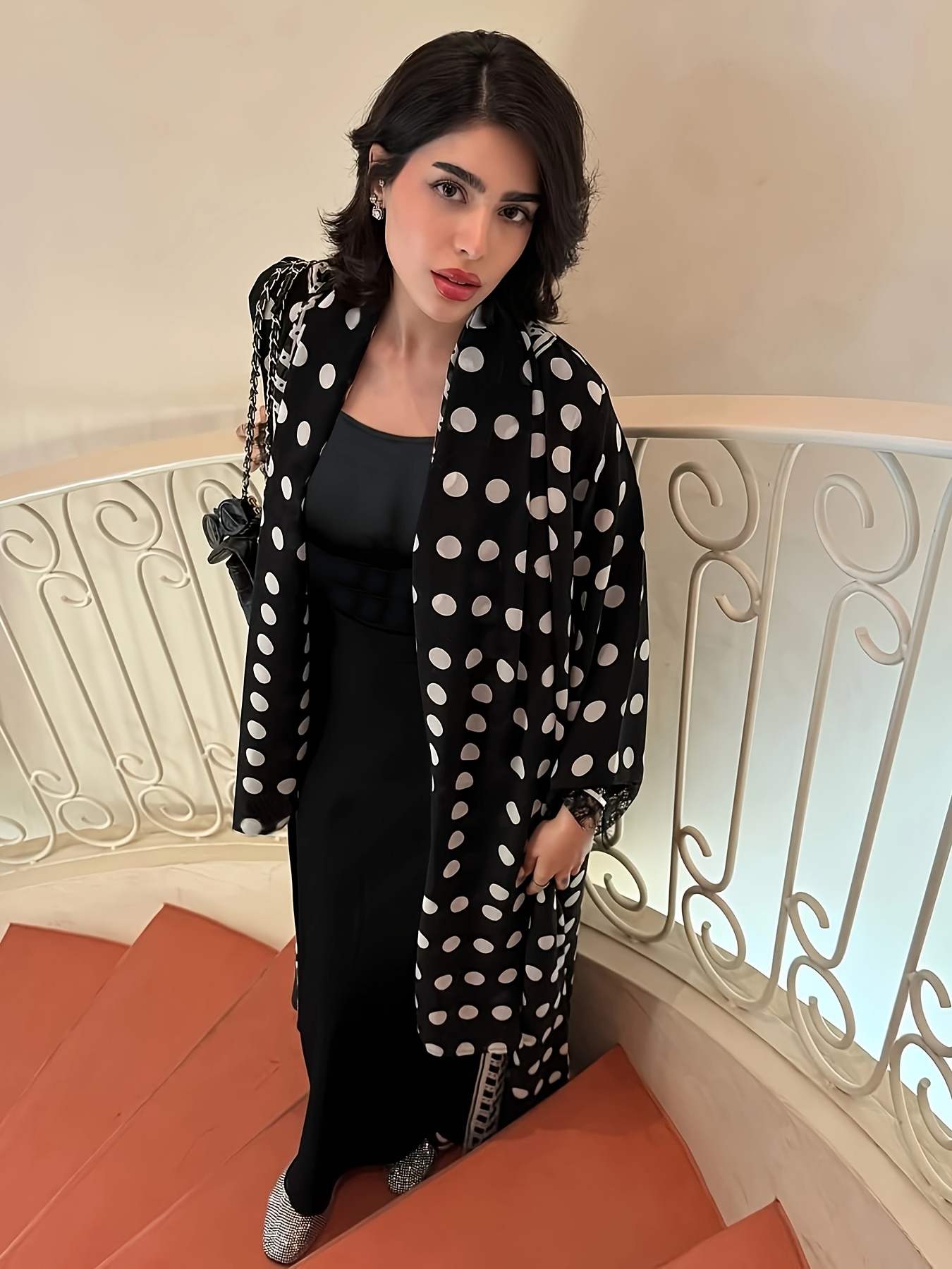 a vintage formal outfit women featuring a solid color long