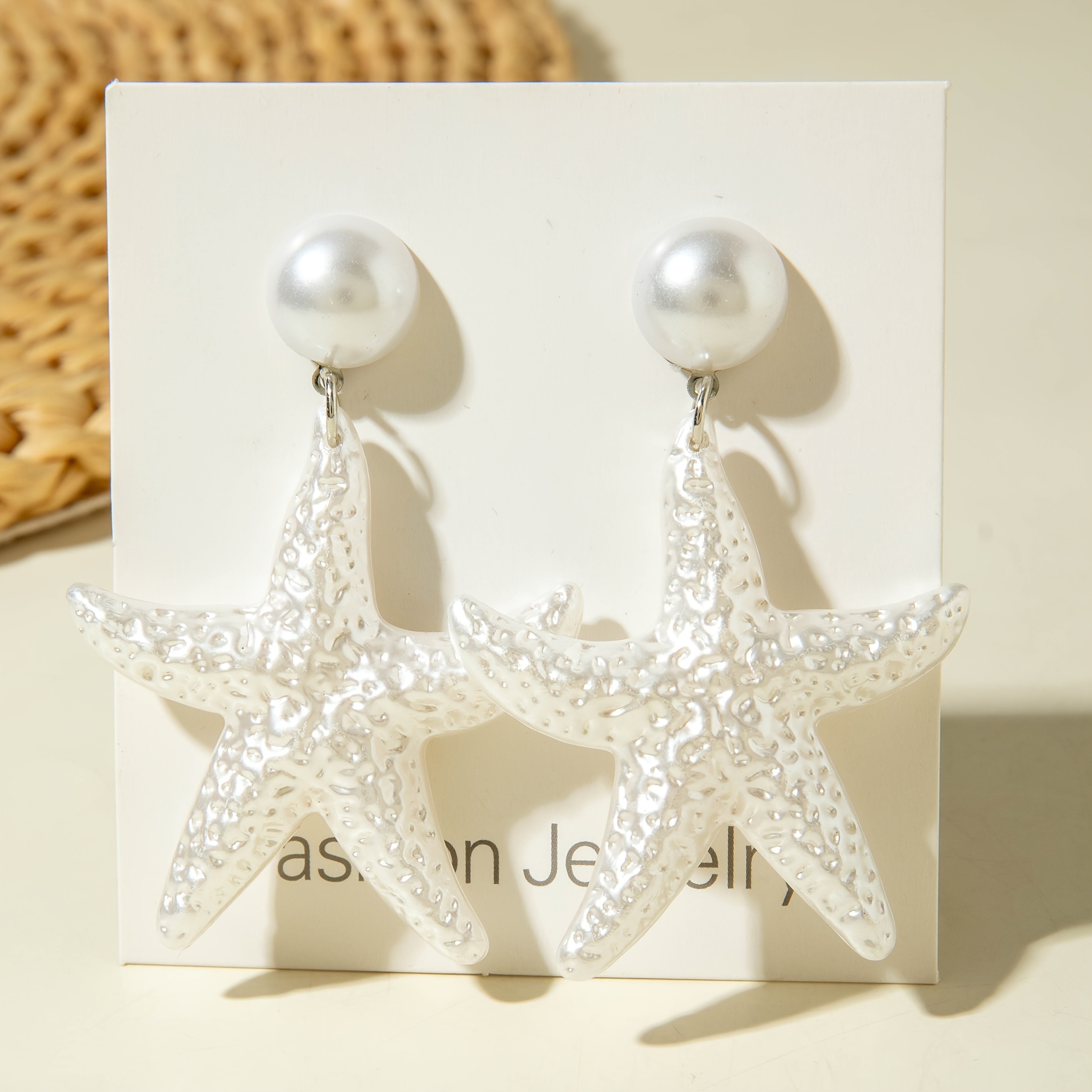 TEMU 1 Par de Pendientes Colgantes Personalizados Estilo Navideño con de Perlas y Concha, Simulación de Concha y , Adecuados para Fiestas de Playa de