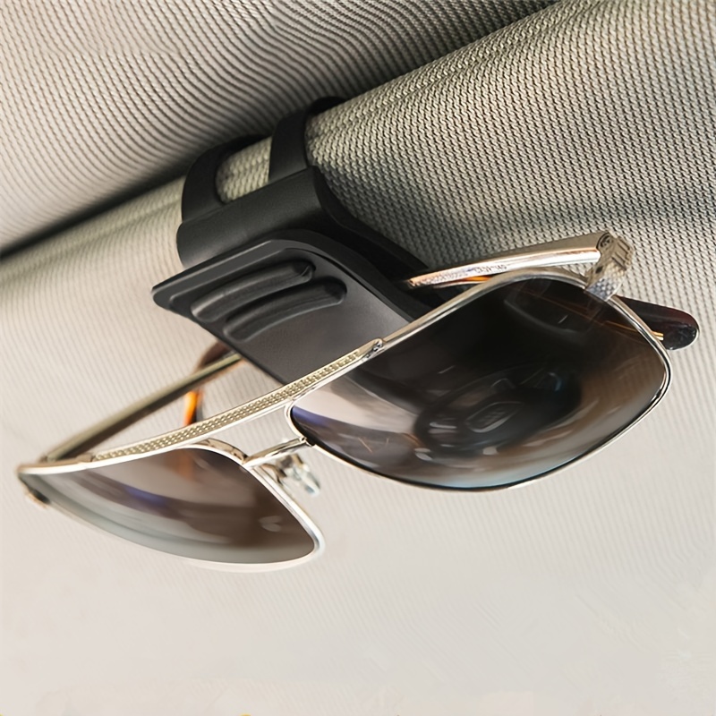 Porta Occhiali Reggi Da Sole Vista Visiera Per Auto con Clip Biglietti e  Carte