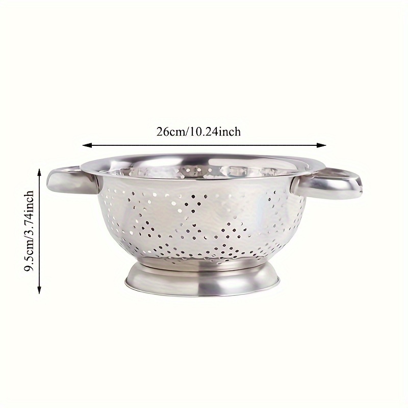 1pc Multi-specification Stainless Steel Fruit Basin Drain Basket Drain Basin Punch Basin Round Household Drain Basin