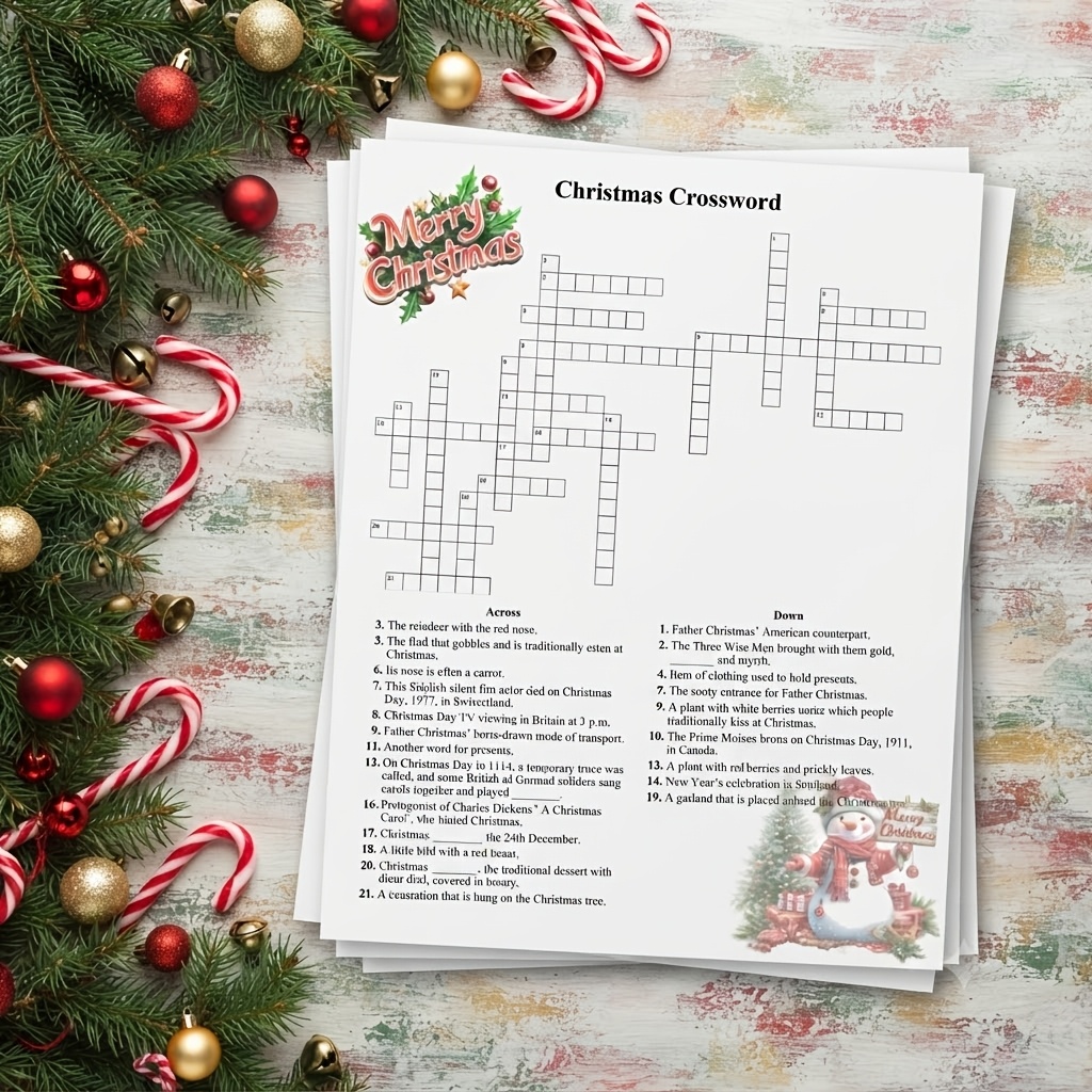 Christmas Crossword Game, 1pc/20pcs/30pcs