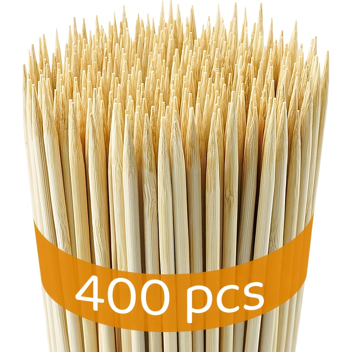 TEMU 400 Pack Natural Bamboo Skewers Heavy Duty Suitable For Bbq, Grilling, Marshmallow Roasting - 12 Inch Bamboo Sticks For Kebabs, Fruit,