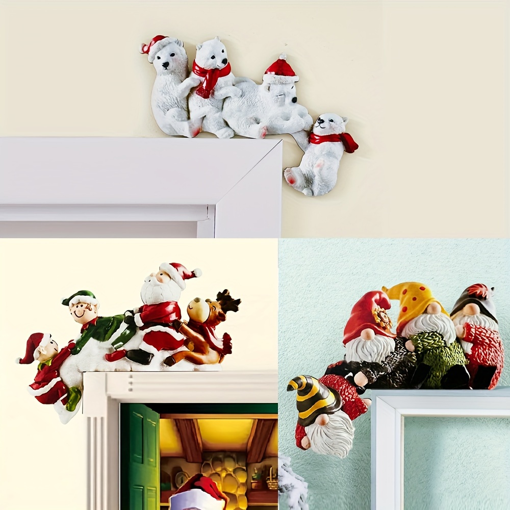 

Charming Door Frame Decor - Wooden Santa, Reindeer, Bear & Gnome Design | Holiday Wall Accents, Christmas Decor