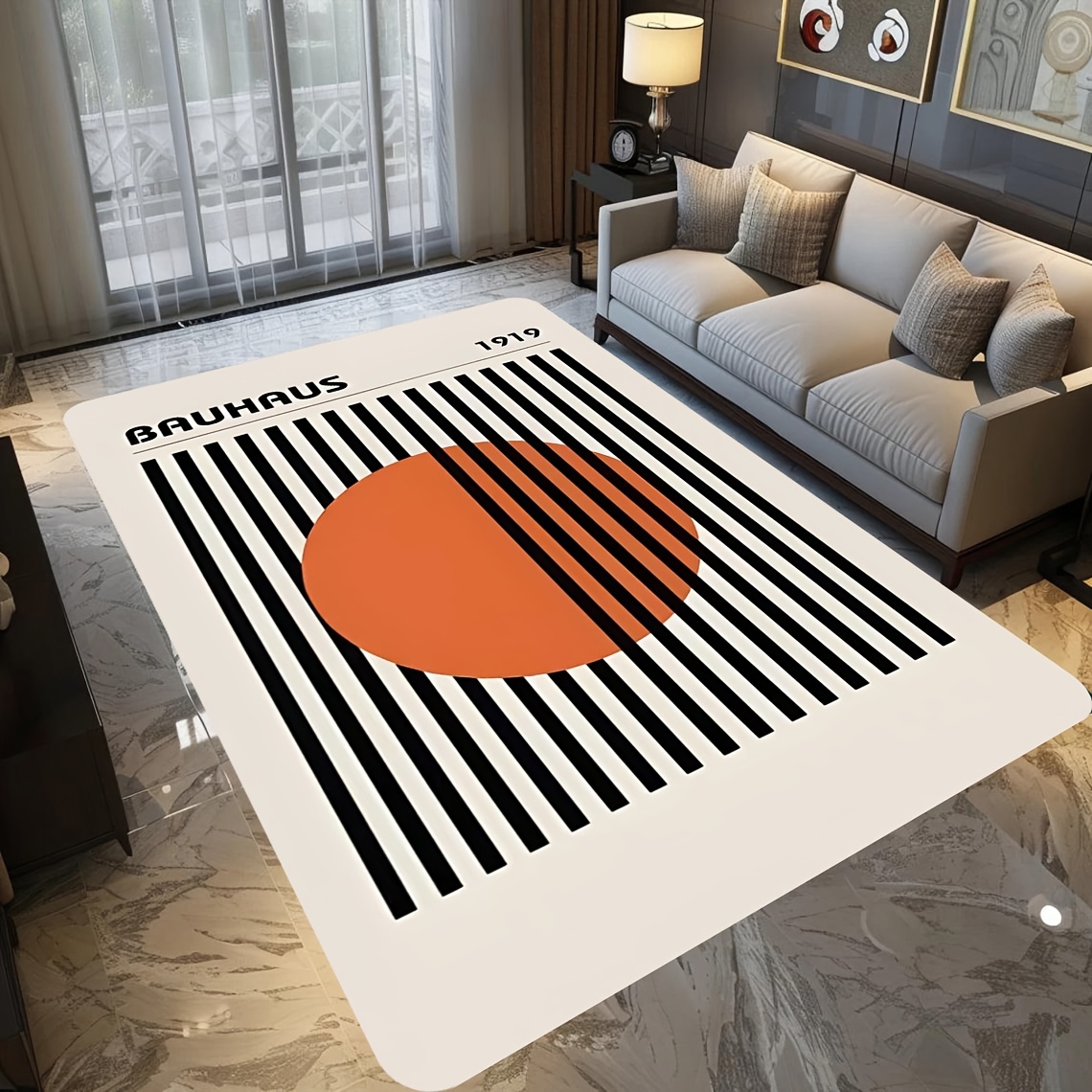 1pc bauhaus circle flannel mat soft short - Temu Spain