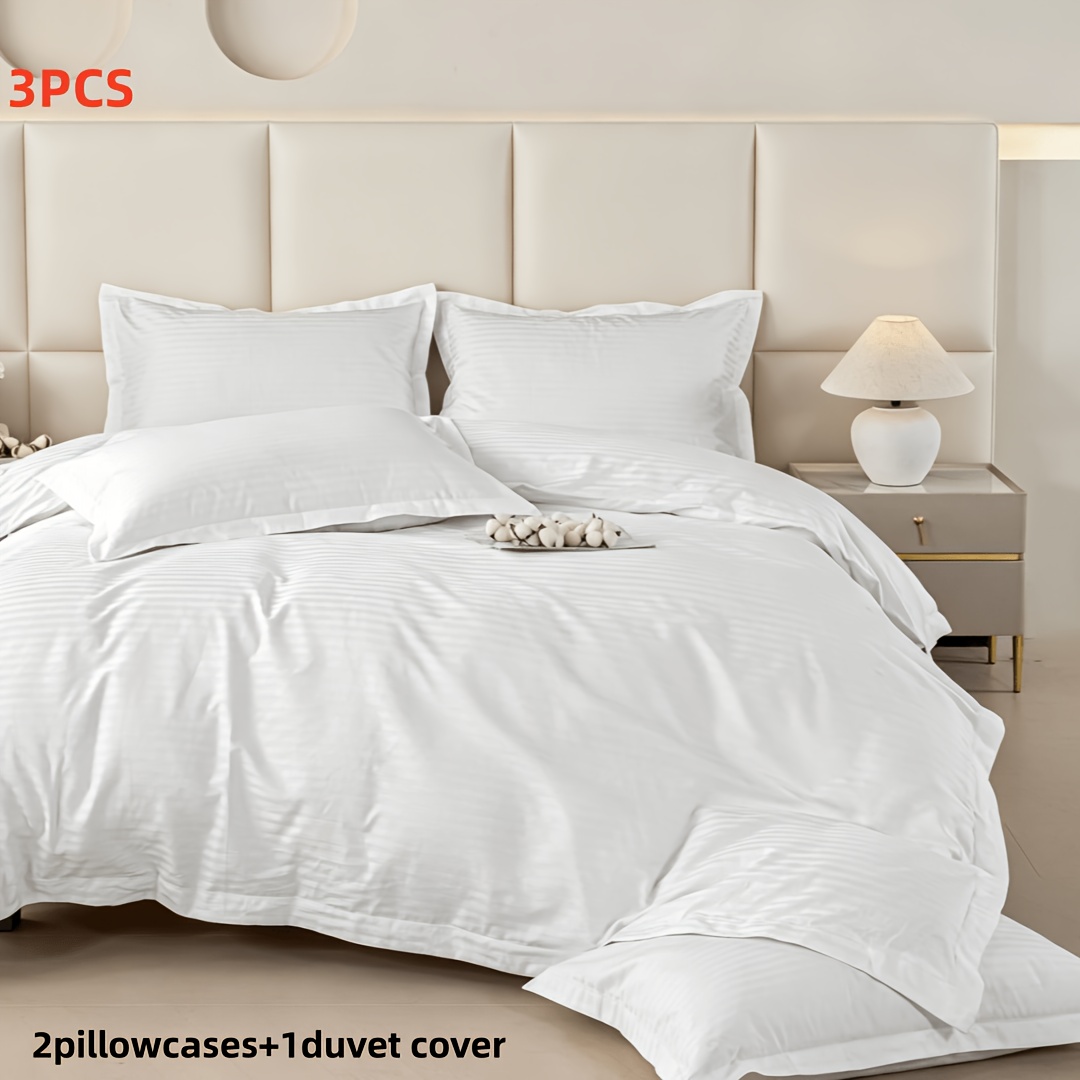 2/3pcs, 1 Duvet Cover And 1/2 Pillowcases Bedding, 135 X 200cm, Elegant Satin Texture, Soft And Fluffy, Refreshing, Clean And Elegant . Easy And High-end Texture With Invisible Zipper