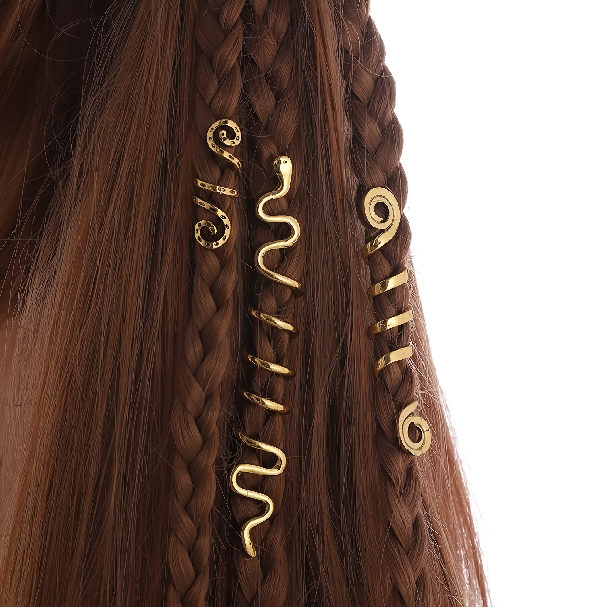 Image of Wig Street 3pcs Alloy Snake Shape Twisted Vintage Hair Additions With U-shaped Pin, Suitable For Daily Wear, Unisex, Great Gift For Mother, Friend, Teacher And Halloween