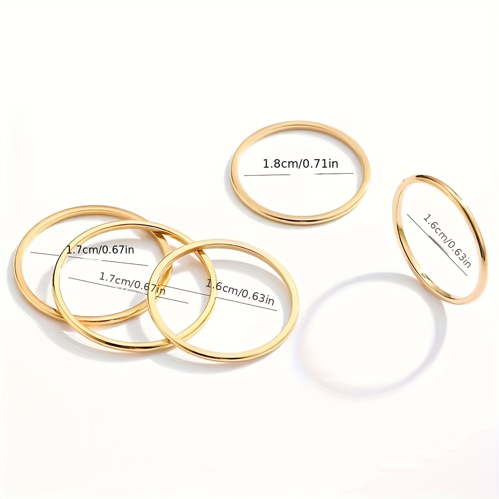 5pcs Minimalist Stainless Steel Stacked Ring Set