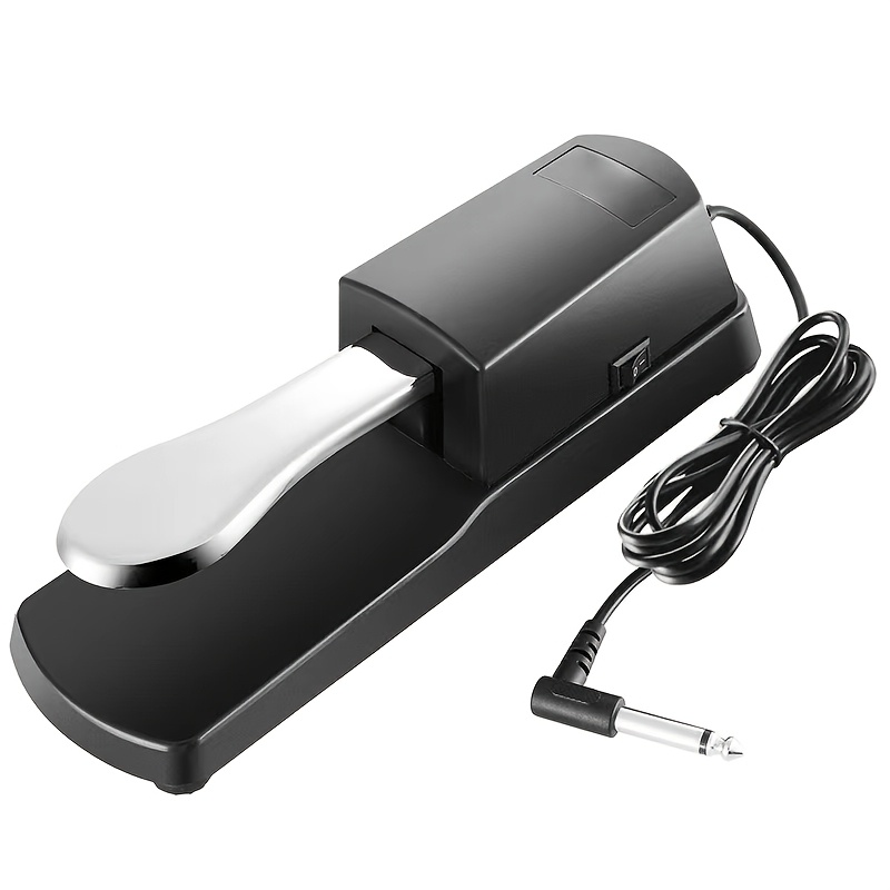 TEMU Universal Sustain Pedal For Digital Piano Electronic Keyboard Midi Keyboard With 6.35mm Standard Plug Realistic Sustain Non Slip Base Durable
