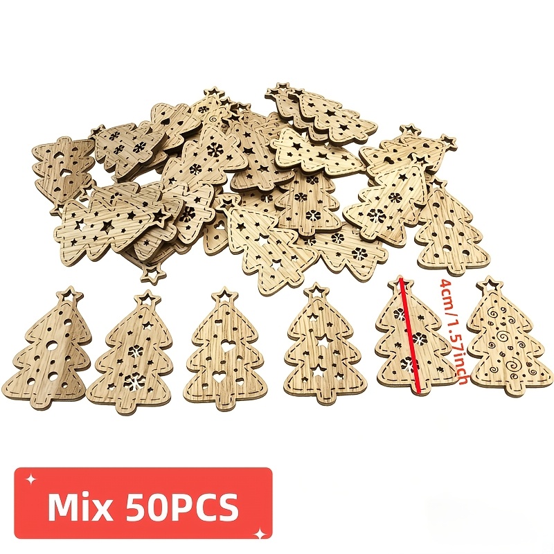 TEMU Mix van 50 stuks kerstboom stukjes, lege stukjes, voor het maken van bladwijzers en cadeau labels, perfect voor kerst cadeaus