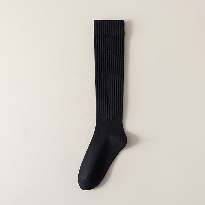 TEMU 1 Pair/3 Pairs Random Color Women's Autumn Winter Warm Loose Cold-proof Long Socks, Multi-use Layering Casual Calf Socks, Elastic Material, Soft