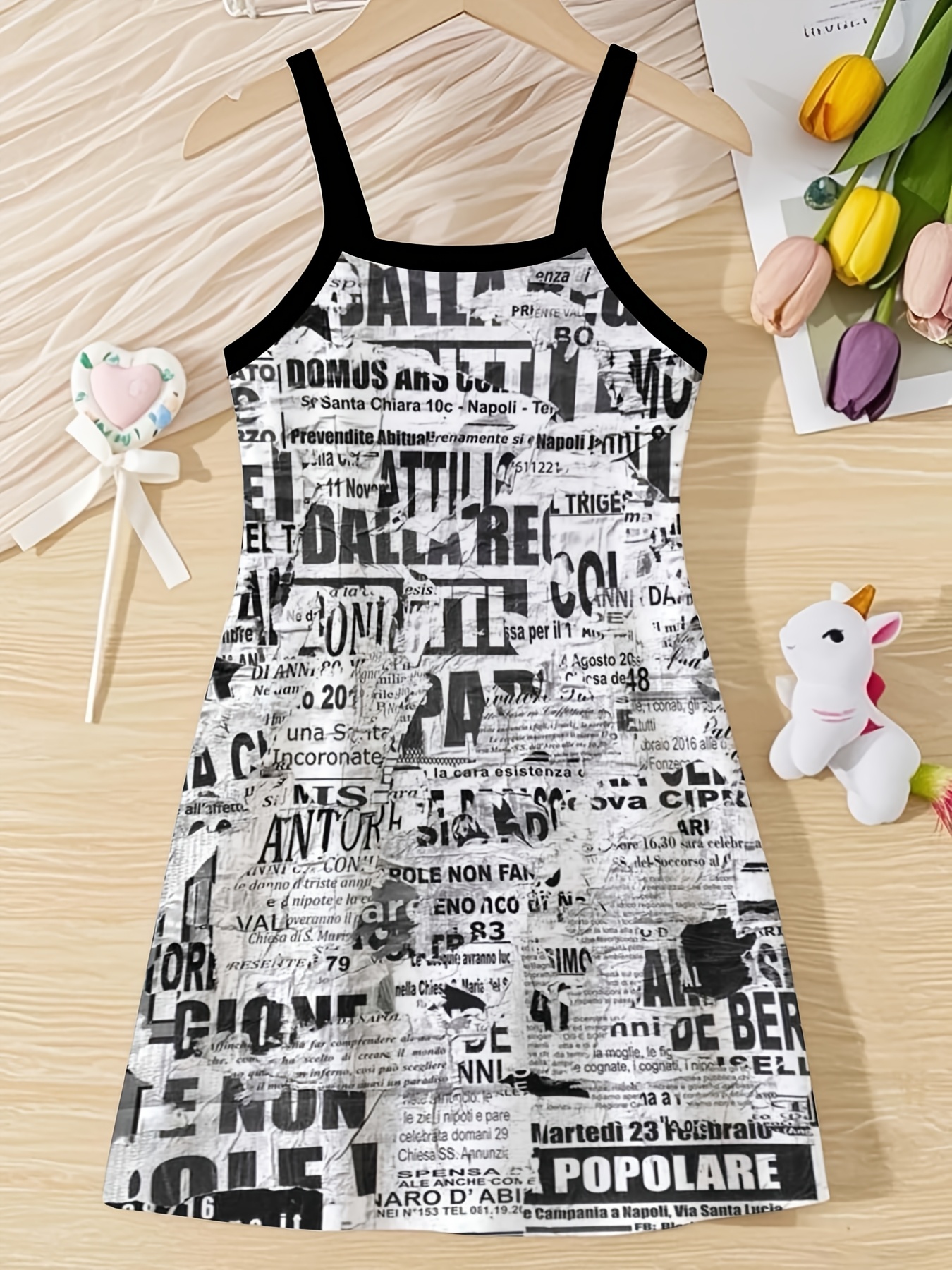 knee length dresses for ladies BREAKING NEWS PRINTED MIDI DRESS – AKIRA main image 1
