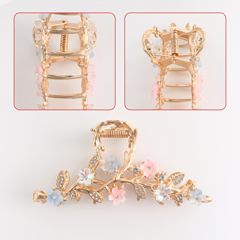 1pc elegant floral hair claw clip stylish golden - Temu