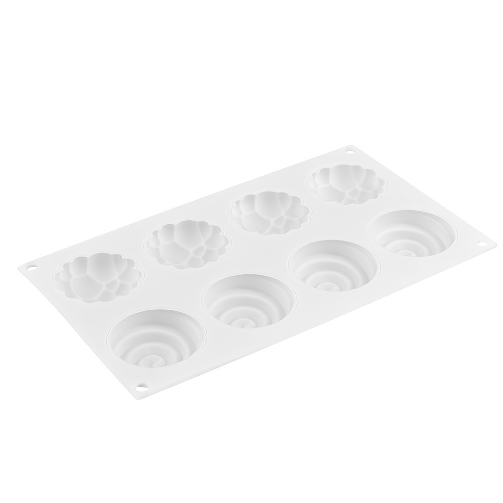 Image of 8- Cloud Spiral Silicone Cake Mold, Dessert Silicone Mold, Elegant - Easy To Demold, Easy To Clean, Reusable Pastry, Birthday, Wedding, Anniversary Cake Baking Mold