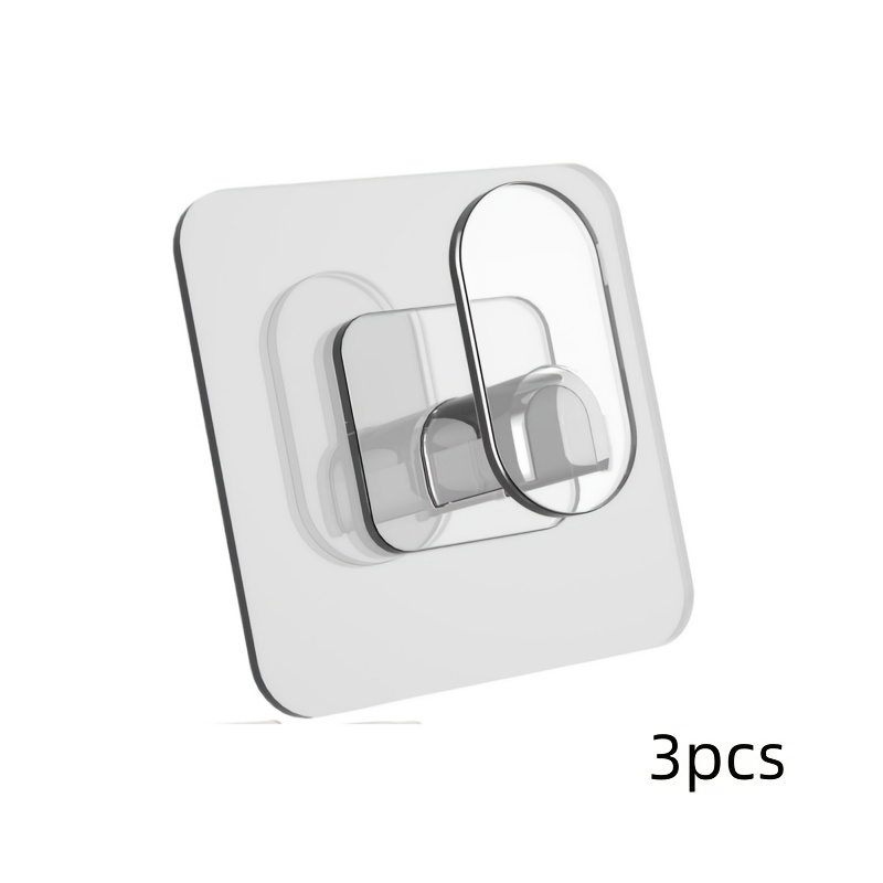 3-pack Modern Adhesive Hooks - Heavy-duty Wall Mount Plastic Hangers For Kitchen And Bathroom, , Utility Hooks