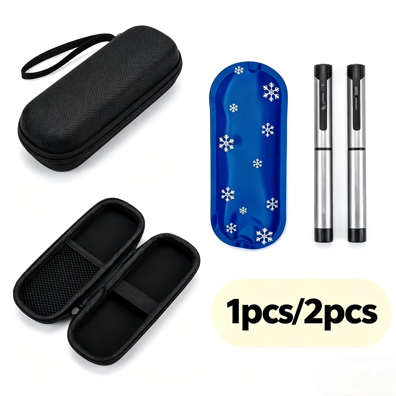 item picture 1pc 2pcs medkitpro insulated eva storage case portable   cooler bag for insulin   meter and medication organizer with zipper closure   the box is sold