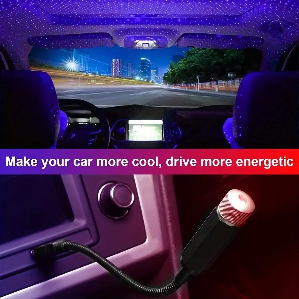 car car usb starry sky light roof interior light details 3