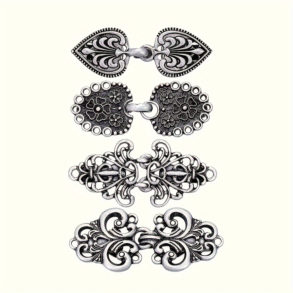 4pcs Vintage Sweater Shawl Clip Buttons - Hollow Shawl Clip Vintage Scarf Button, Cardigan Collar Clip, Dress Shirt Brooch Clip For Women Wear