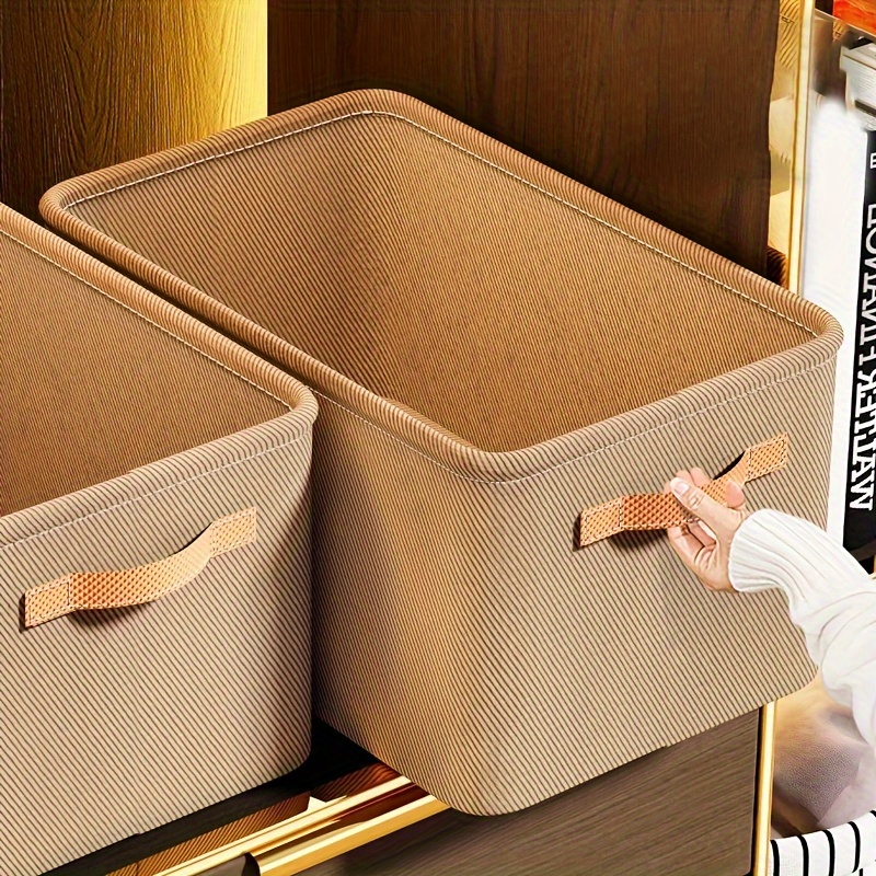 

Versatile Foldable Fabric Storage Bin With Handles - Rectangular Closet Organizer For Clothes, Toys & More - Ideal For Bedroom, Bathroom, Office & Dorm
