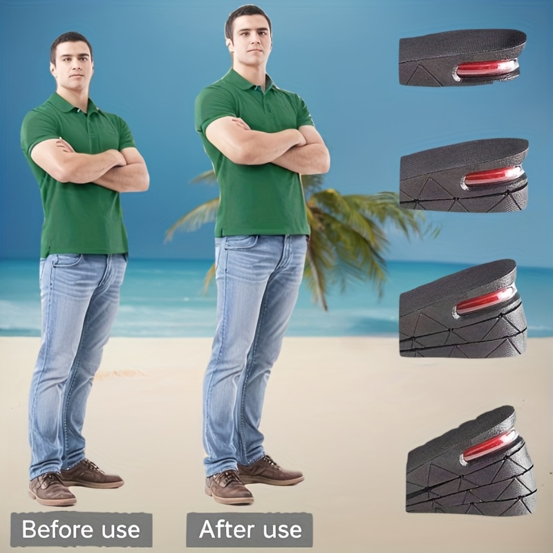 TEMU 1 Pair Four-layer Invisible Elevating Insoles, Men's And Women's Invisible Sports Cushion, 4-layer Adjustable Insoles Lifting Kit 1.2 To 3.3