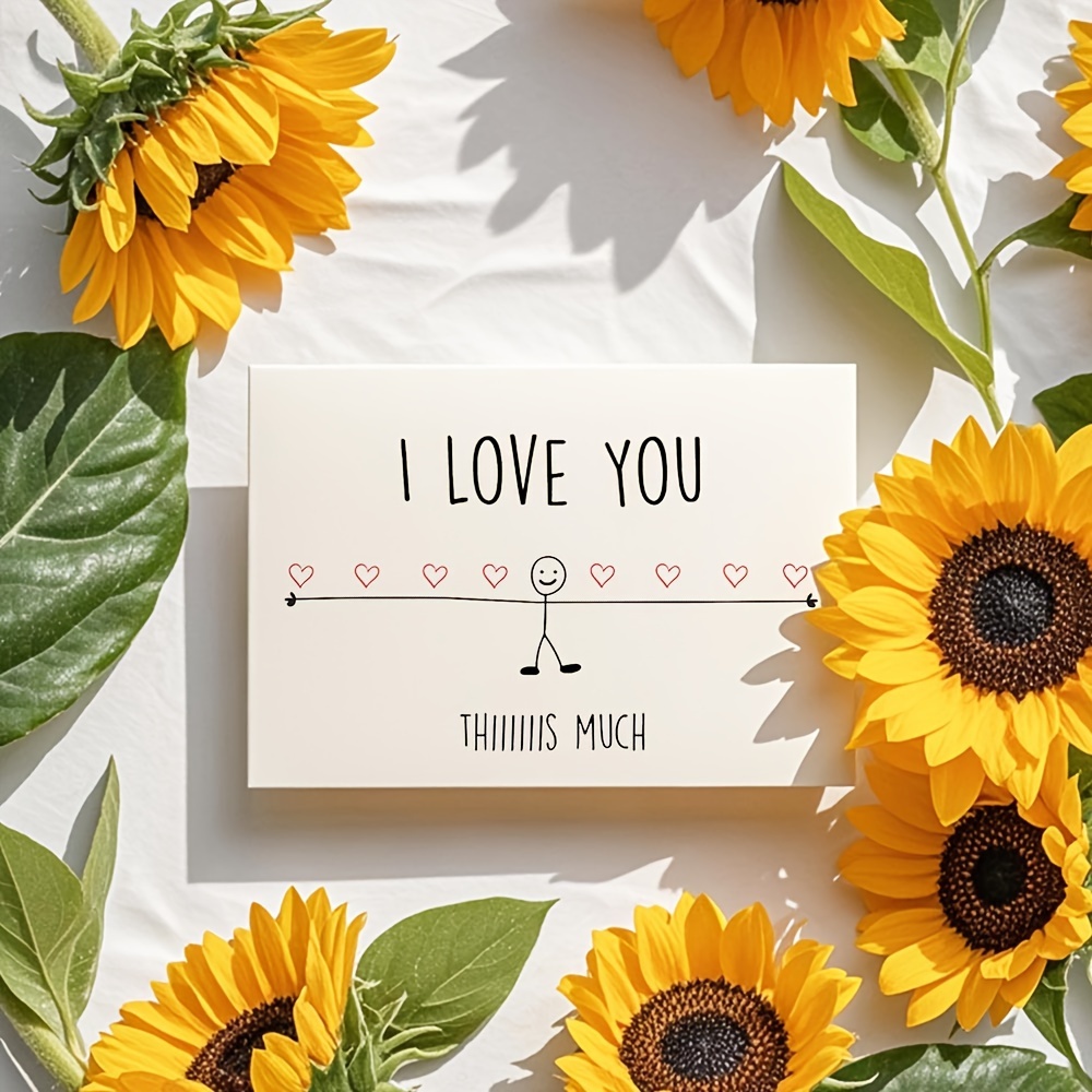 

Carte de Vœux 'Je T'aime' avec Enveloppe - Parfaite pour les Anniversaires, la Saint-Valentin & d' Quotidiennes