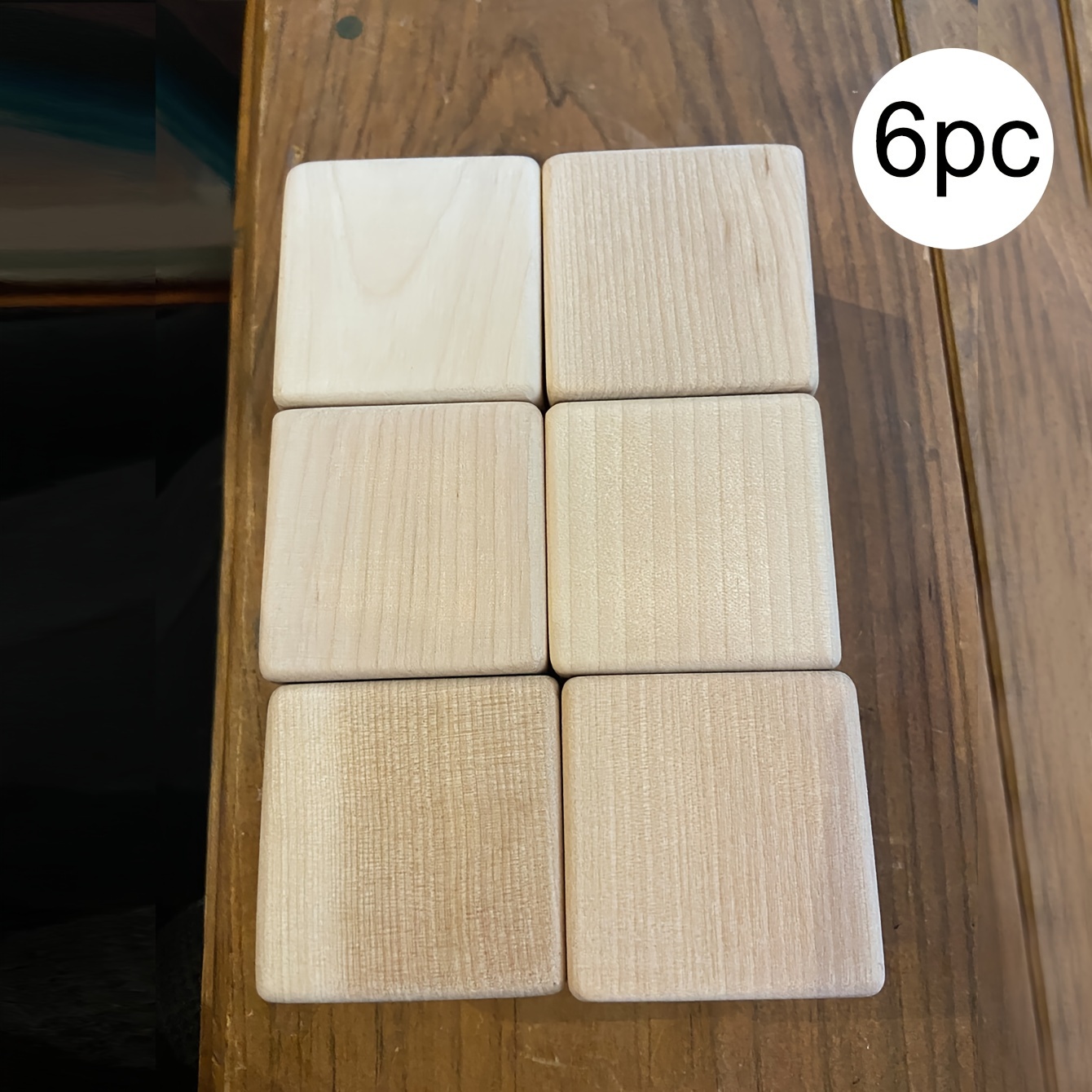 2pcs Sanded Blank Wood Blocks, Decorate Craft Blocks, Baby Shower Decorations, Educational Aids - Decorating With Markers (so Will Not Bleed)