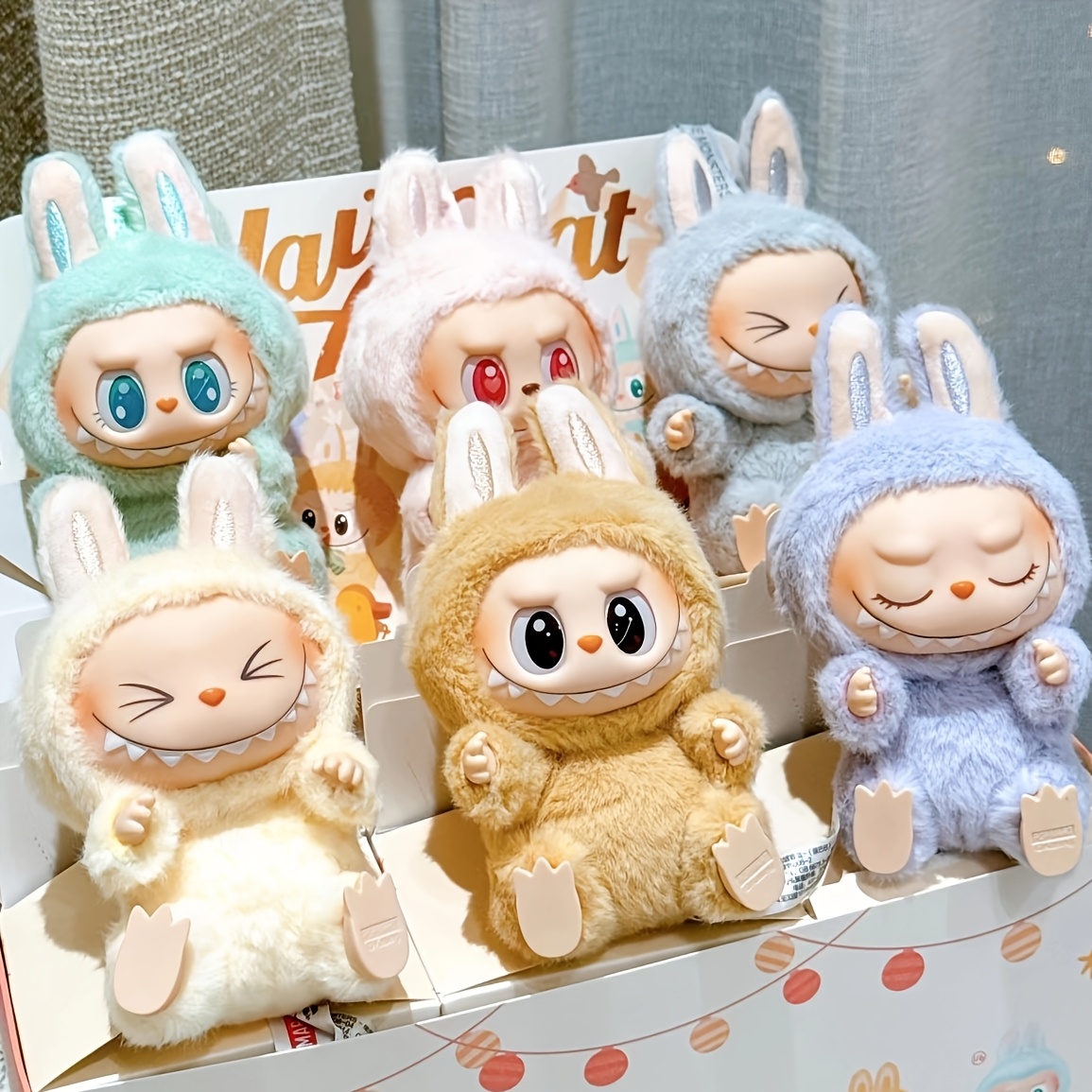 adorable   macaroon monster plush statue soft polyester multi color options for indoor outdoor decor   all room types no electricity required details 0