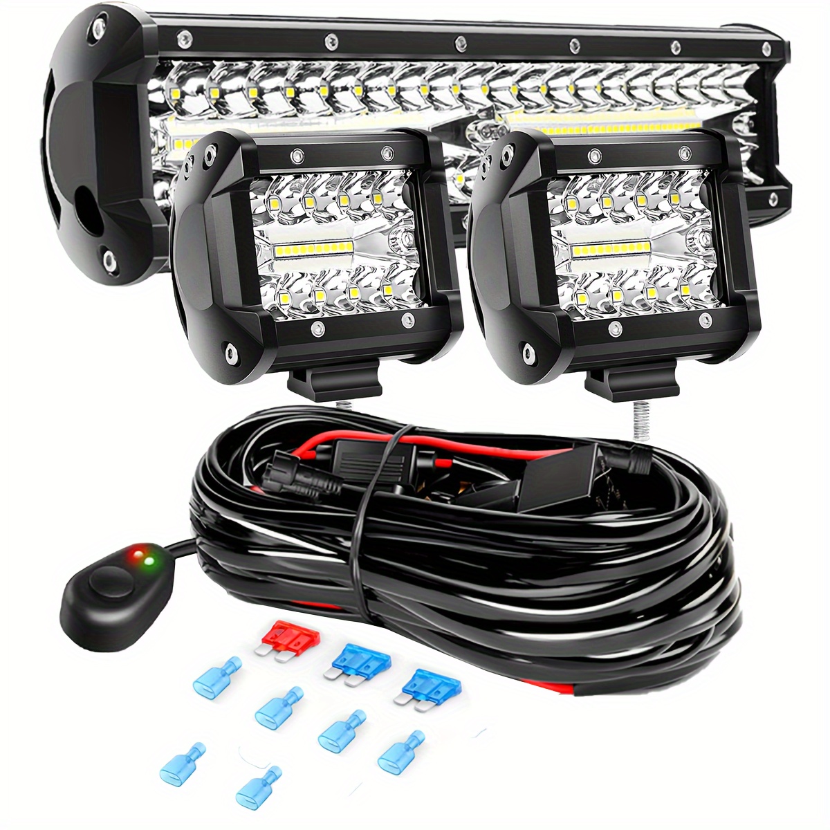 120W 730lm LEDワークライトバーの4パック LEDフォグライト7インチオフ