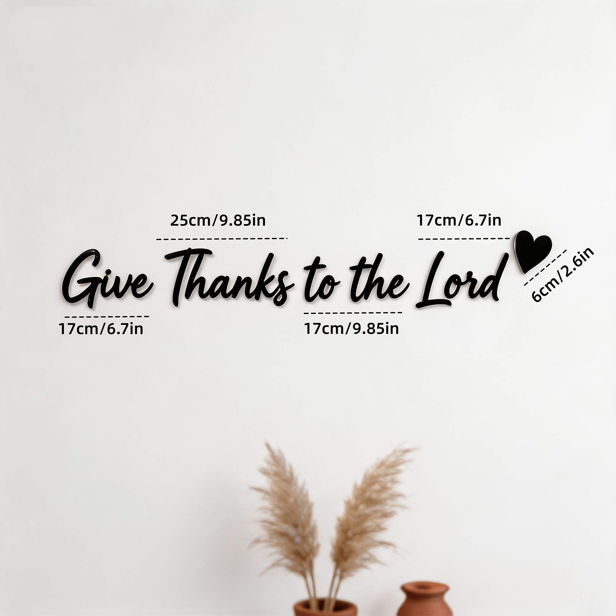 TEMU 6-pack Christian Faith Metal Wall Art - " To The Lord" Black Iron Scripture Sign With Heart Accent - Inspirational Minimalist Wall Decor For
