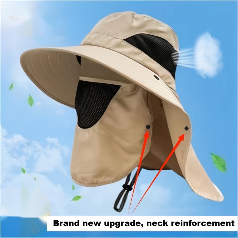 Chapeau Soleil Camouflage Coton - Réglable 55-62cm, Protection UV, Pour Rando, Pêche