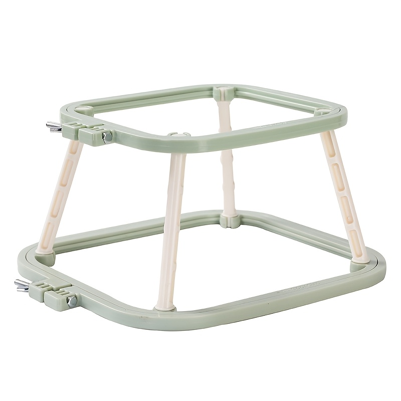 TEMU Cercle à broder réglable pour aiguille à poinçon debout, support de bureau carré en plastique multicolore, outil portable de table pour point de
