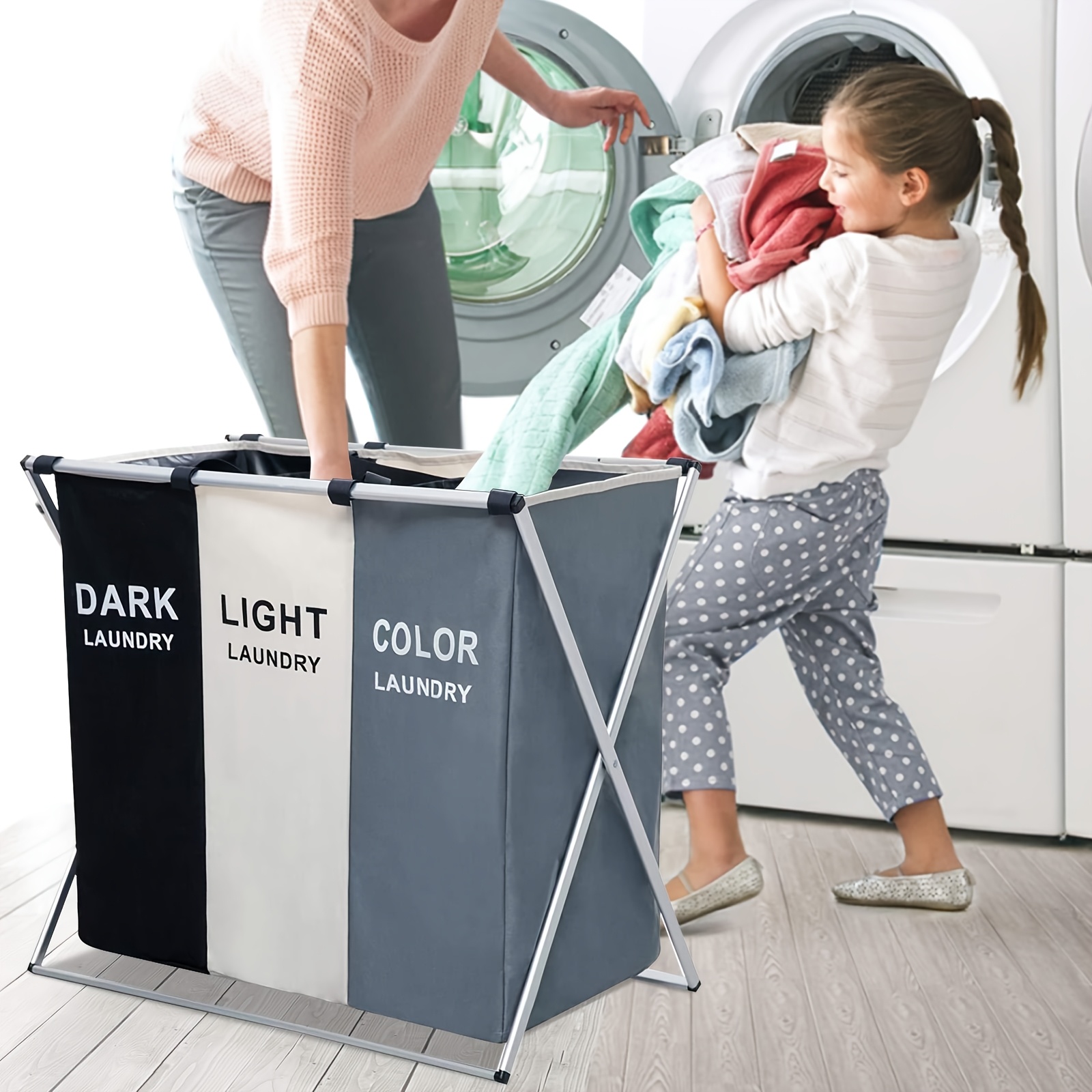 3-color large capacity laundry basket - durable fabric dirty clothes storage bin, ideal for home and dorm use. multi-functional design for easy clothing organization, keeping  . portable and practical,   laundry and storage solution, laundry baskets Product details 2
