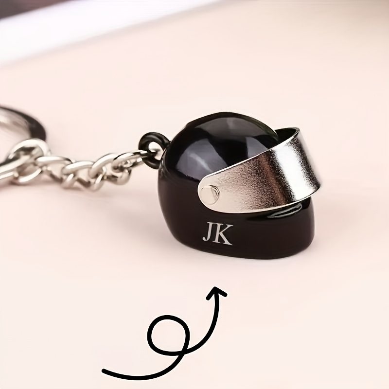 TEMU 1pc Portachiavi Personalizzato Donna, Ciondolo Chiave Personalizzato di Affascinante Regalo Facile, Lettere e Incisibili Blu, Anello Portachiavi