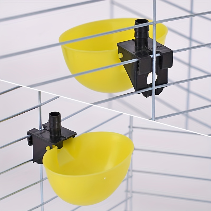 24 sets of automatic poultry drinking bowls compatible with 9 5mm water pipes with large capacity yellow bowls very suitable for birds and livestock such as chickens ducks geese and quails