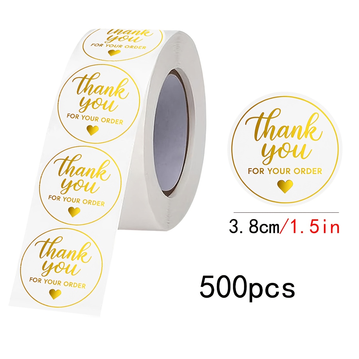 TEMU 500 Large English Thank You Graffiti Roll Stickers 1 Inch Round Suitable For Daily And Holiday Parties Envelope Card Bouquet Gift Packaging And