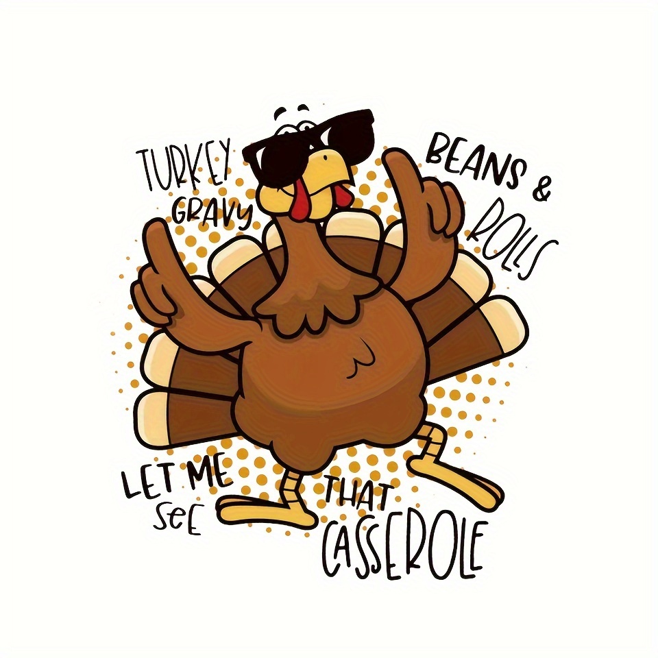 

Thanksgiving Turkey Iron-on Heat Transfer Decal - Diy Washable & Clothing Patch, Mixed Colors, Thanksgiving Turkey, Heat Transfer Sticker, Diy, Washable