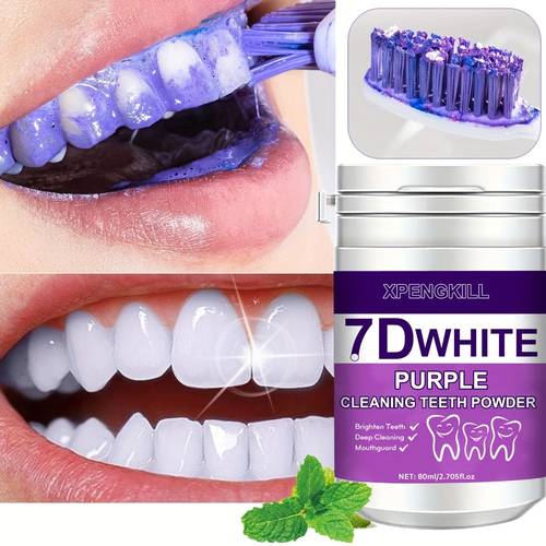 1 pó para dentes e de limpeza 7d, pó para polimento e limpeza dentes, pó de limpeza dental para a dia e viagens