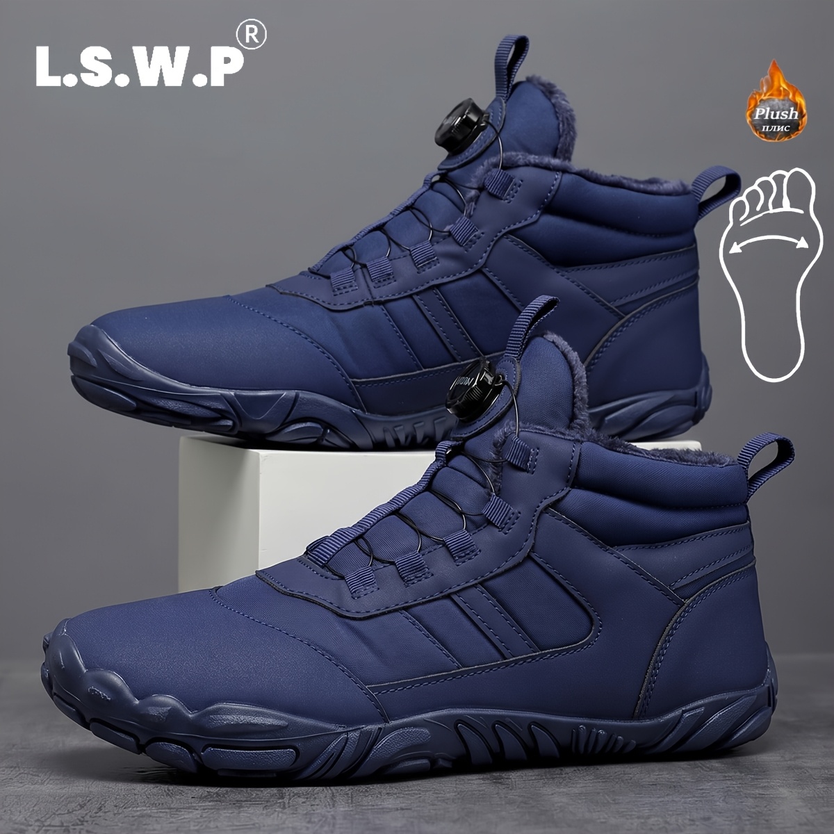 Women's Plus-Size Wide Toe Hiking Boots with High Cushion