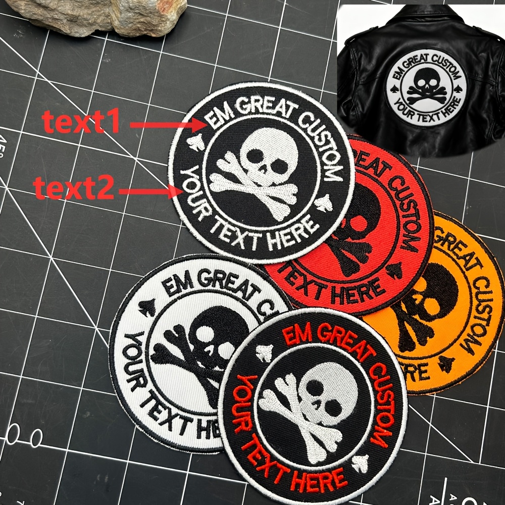 Custom Embroidered Sew-On Patch Set – 2pcs 10x3” + 2pcs 4x1” – Demons Rock, New No Tags