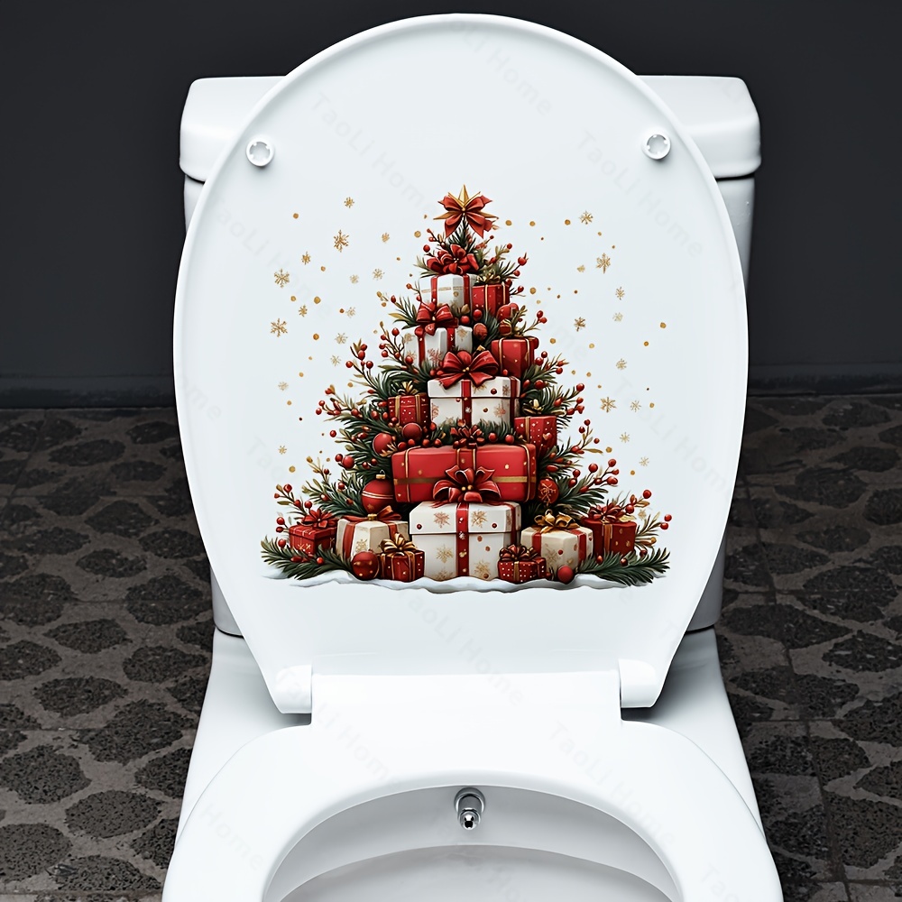 

3d Christmas Tree Decal - , Reusable Bathroom For & Washroom Decor