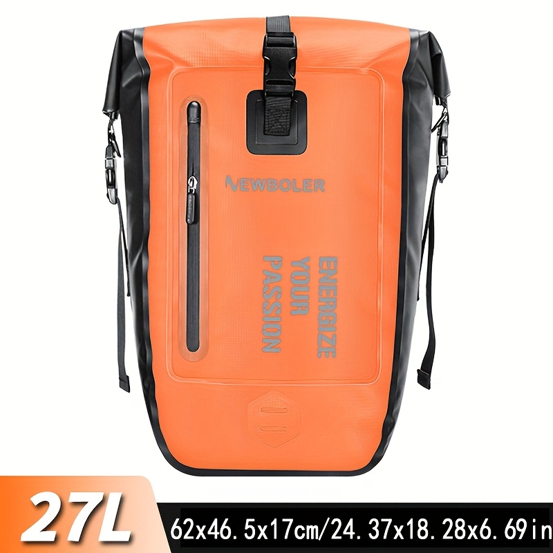 TEMU Torba Rowerowa Fully Waterproof Bicycle Backpack 27l Rear , Suitable For Long-distance Rainproof Outdoor Carrying And Carrying Bags, Waterproof