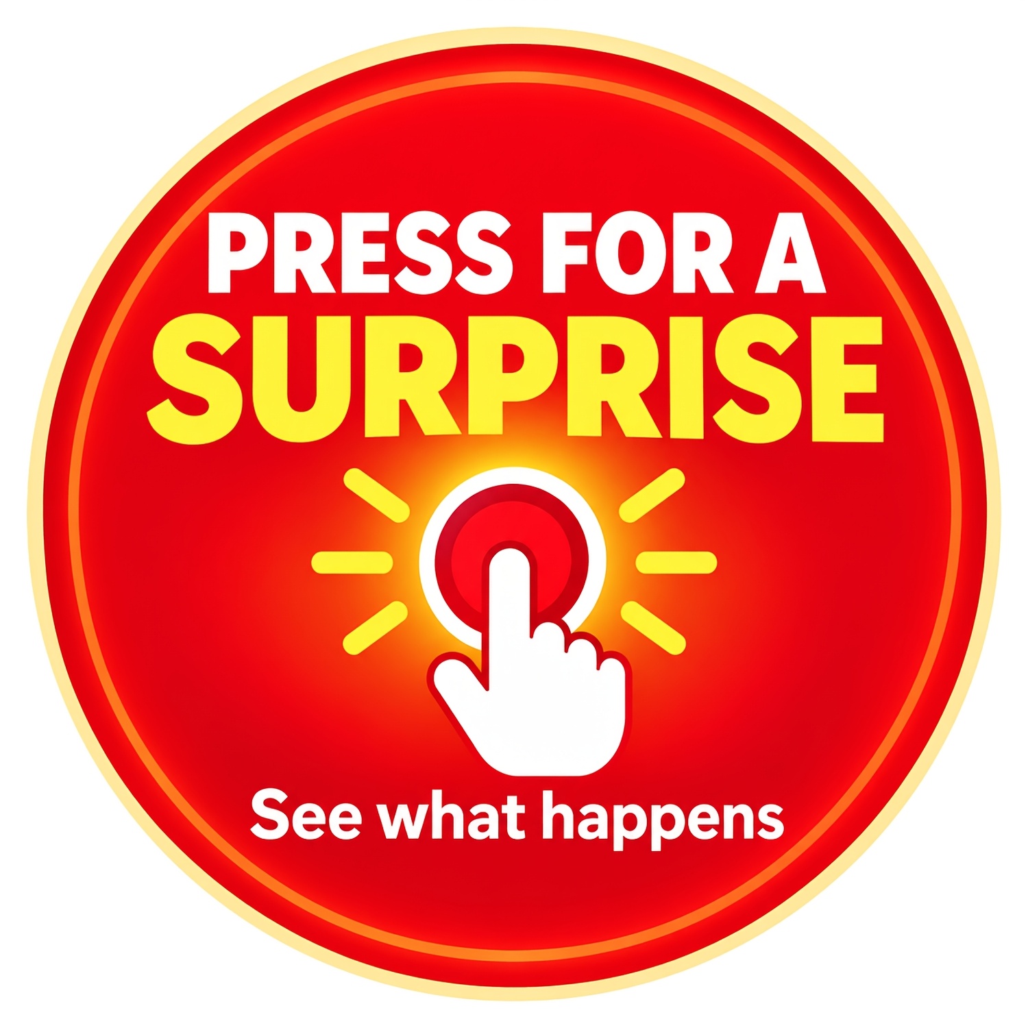 TEMU 2d Flat, 1pc Of 2d Flat, Press The Surprise Button To , Metal Sign, Surprise, Interactive Button, Wall Hanging, Retro Decoration, Suitable Home,