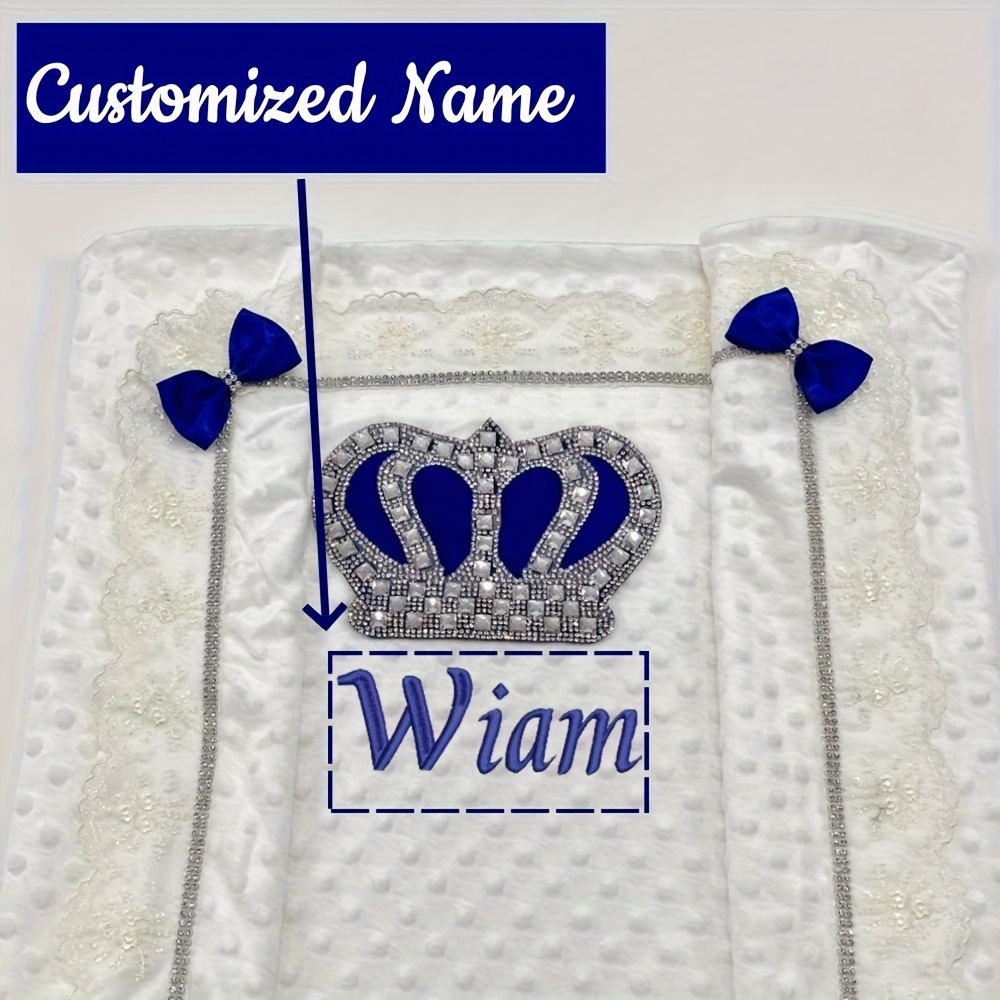 Image of Personalized Baby Blanket, Custom Baby Blanket With Name, Custom Embroidered Baby Knit Blanket, Nursery Gifts, Infant Baby Boy Baby Girl Toddler Gift For Birthday, Baby Shower, Christmas