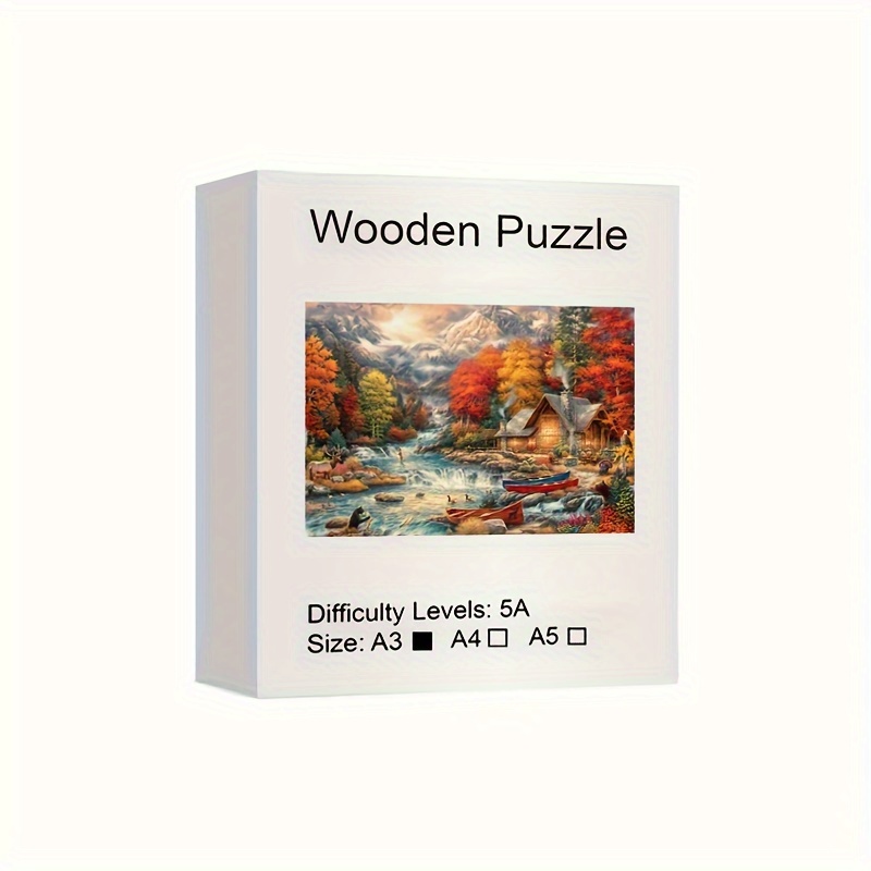 Image of Landscape Wooden Puzzle With Special-shaped Pieces - Challenge Suitable For S &, Birthday/holiday Gift, Party, Decorative Building Toy ( Wood Pieces)
