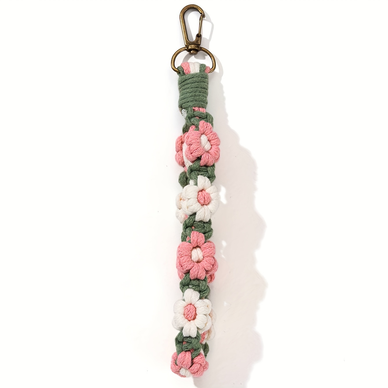 1pc, Handmade Spring Breath Colorful Flower Keychain Pendant Diy Daisy Knitting Crochet Hook Needle Girl Bag Accessory Gift Bag Pendant